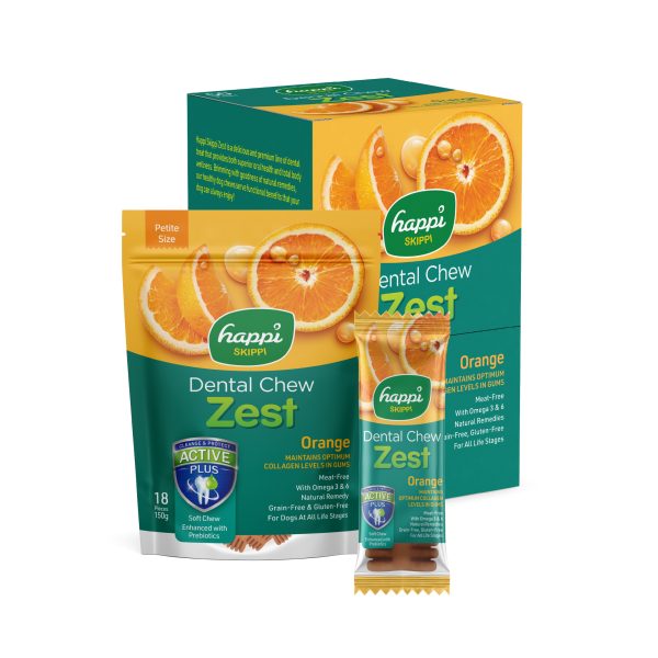 Happi Skippi - dental chew (zest series) orange